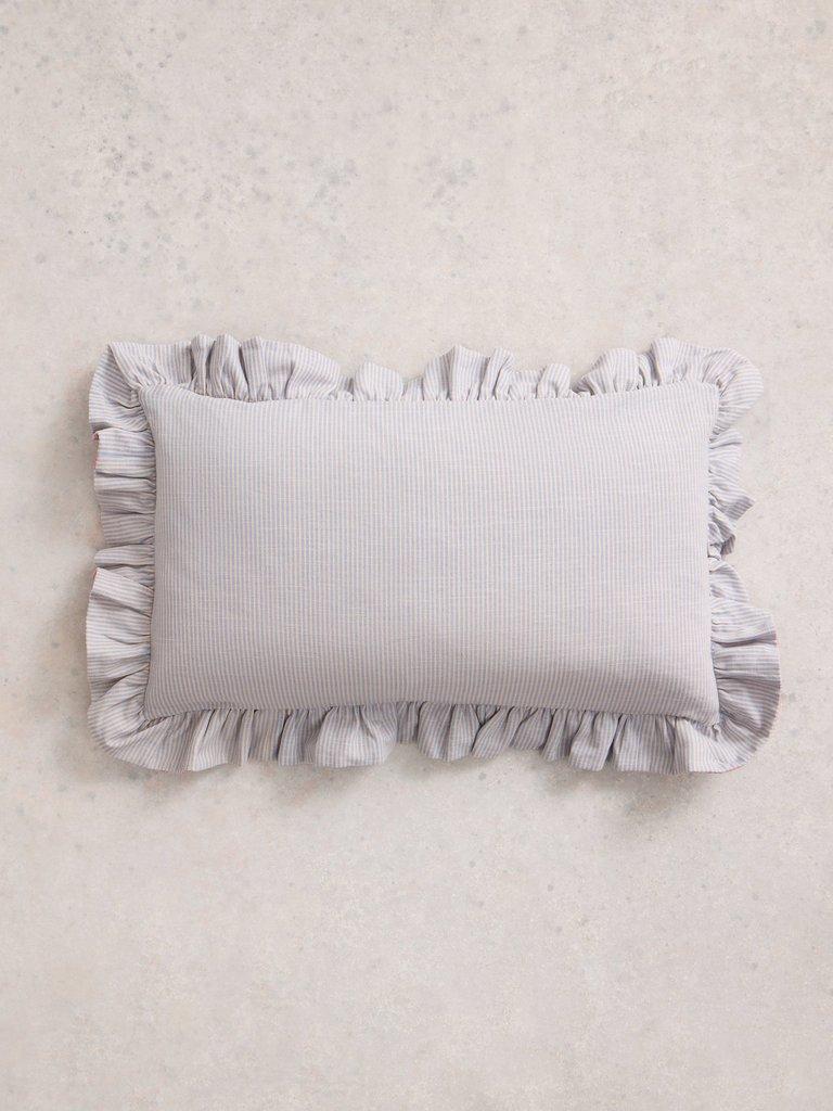 Inside Story Ruffle Cushion in BLUE PR - FLAT BACK