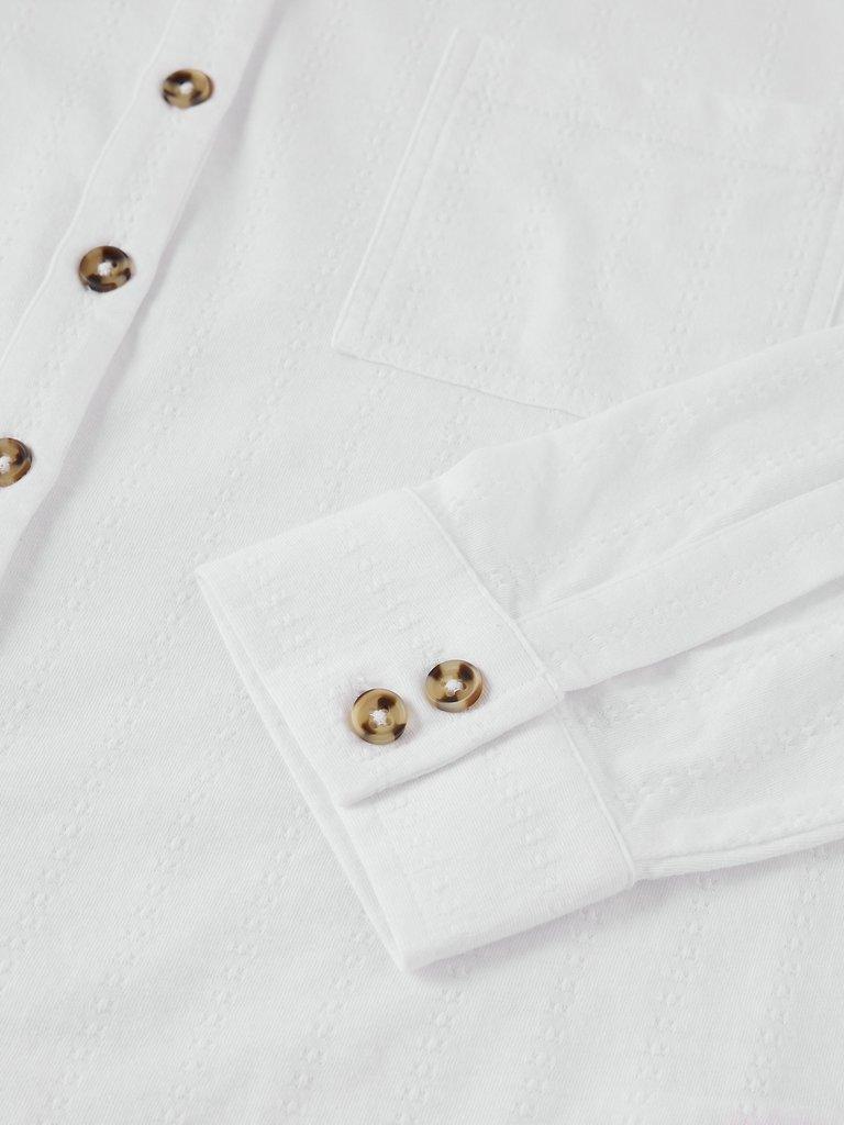 TILLY TEXTURED SHIRT in BRIL WHITE - FLAT DETAIL