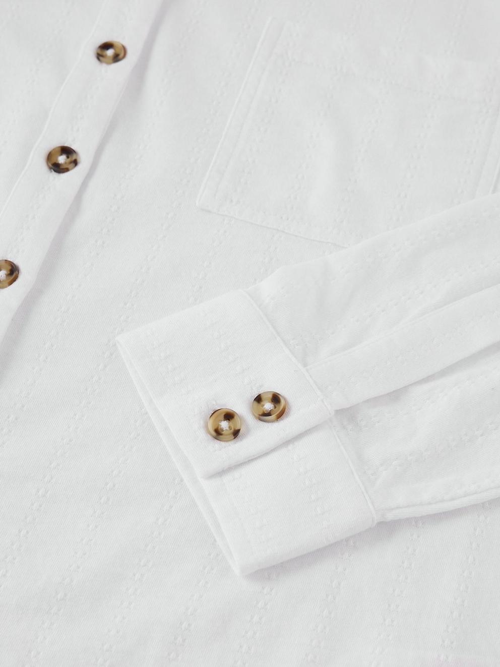 TILLY TEXTURED SHIRT in BRIL WHITE - FLAT DETAIL