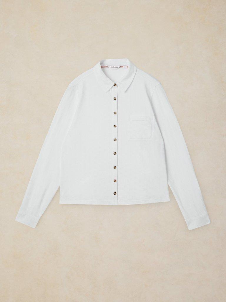 TILLY TEXTURED SHIRT in BRIL WHITE - FLAT FRONT