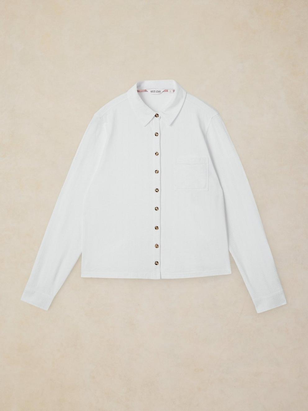 TILLY TEXTURED SHIRT in BRIL WHITE - FLAT FRONT