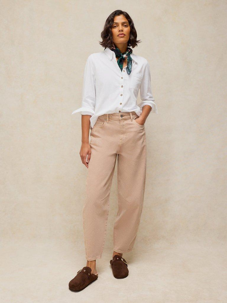 TILLY TEXTURED SHIRT in BRIL WHITE - LIFESTYLE