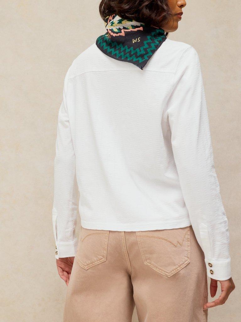 TILLY TEXTURED SHIRT in BRIL WHITE - MODEL BACK