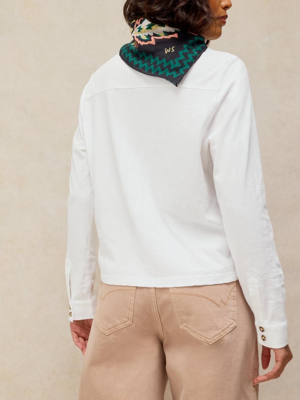 TILLY TEXTURED SHIRT in BRIL WHITE - MODEL BACK