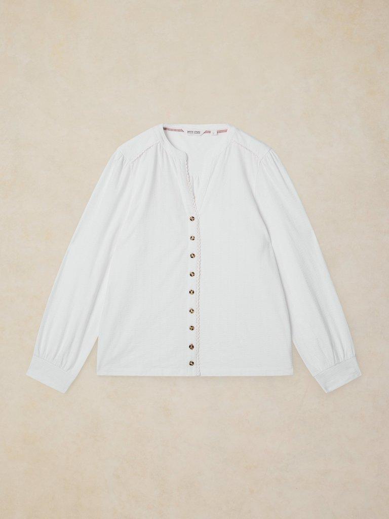REGAN TEXTURED SHIRT in BRIL WHITE - FLAT FRONT