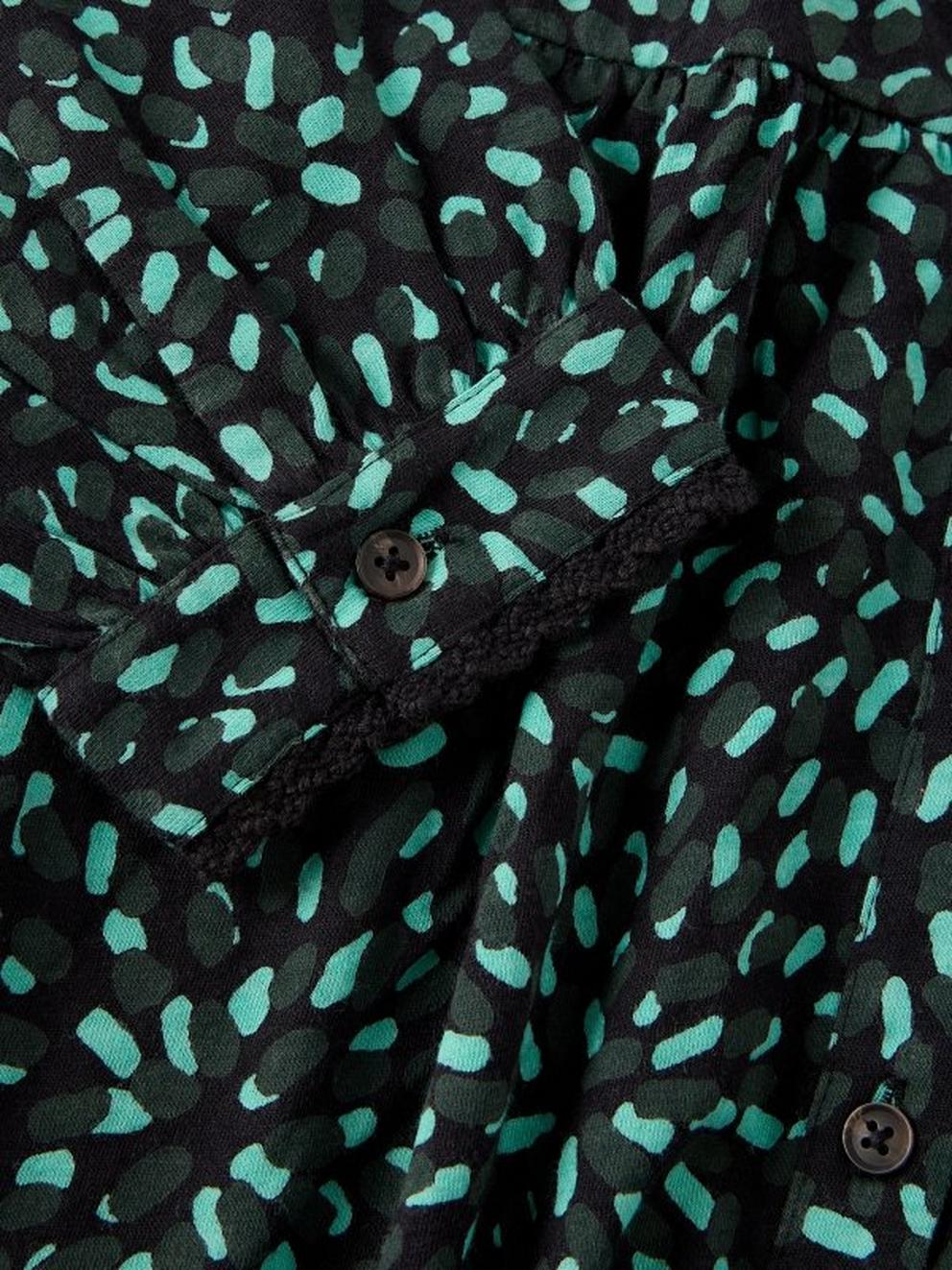REEGAN JERSEY DRESS in GREEN MLT - FLAT DETAIL