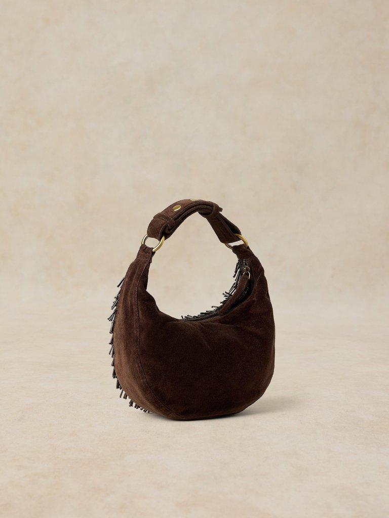 TIA TASSEL PARTY BAG in DK BROWN - FLAT BACK