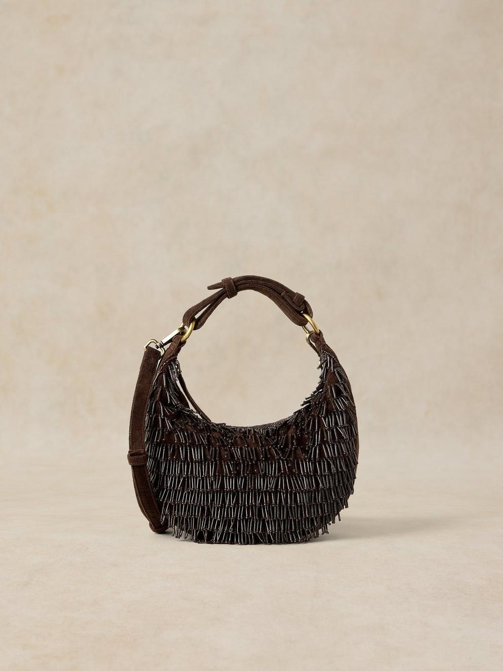 TIA TASSEL PARTY BAG in DK BROWN - LIFESTYLE