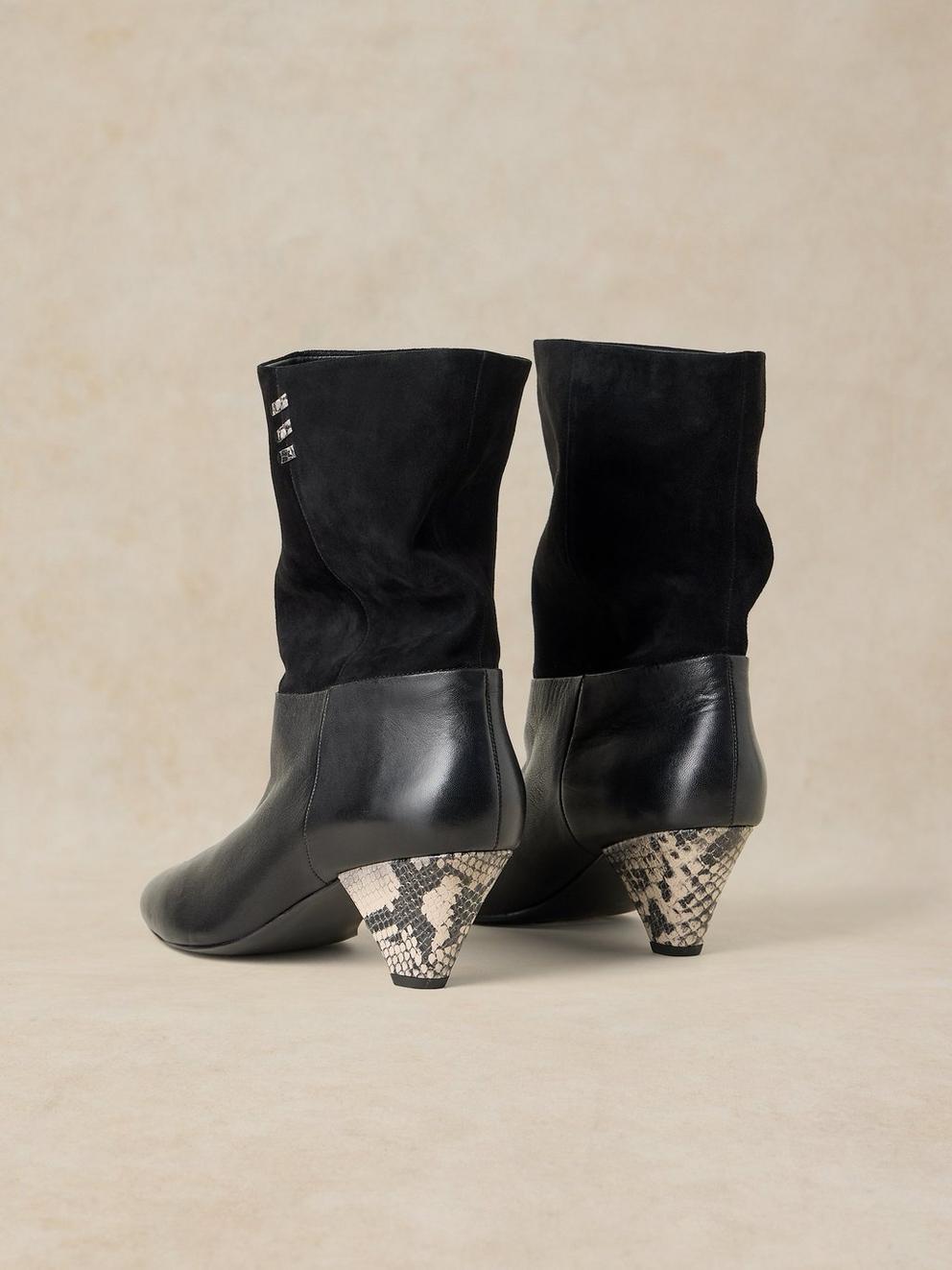 CHRISSIE SLOUCH BOOT in BLK MLT - FLAT BACK