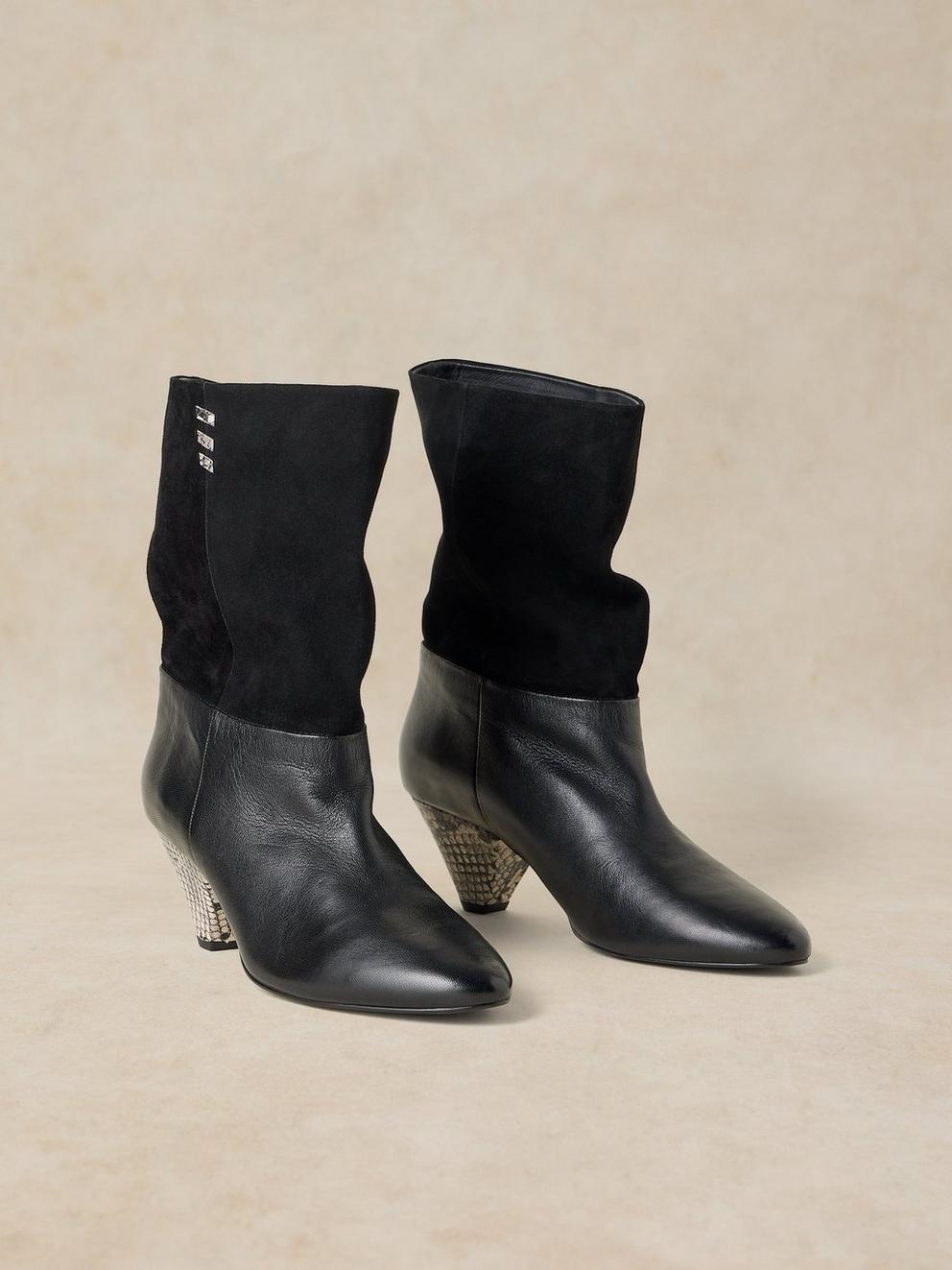 CHRISSIE SLOUCH BOOT in BLK MLT - FLAT FRONT