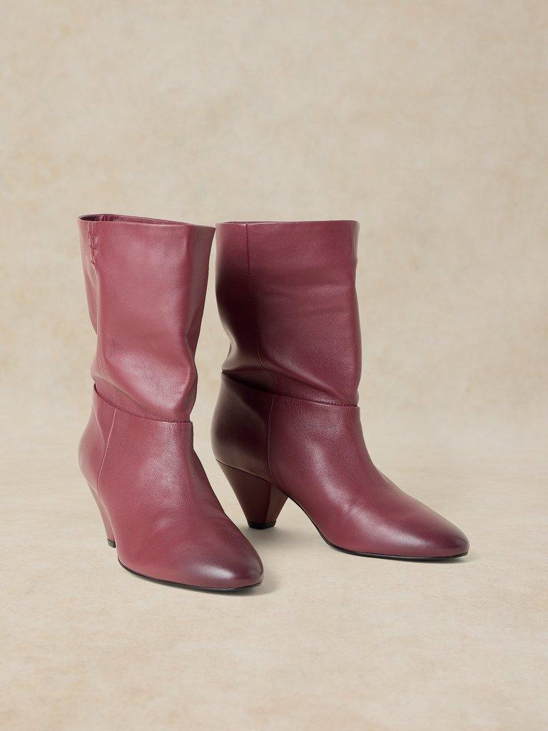 CHRISSIE SLOUCH BOOT in DEEP RED - FLAT FRONT