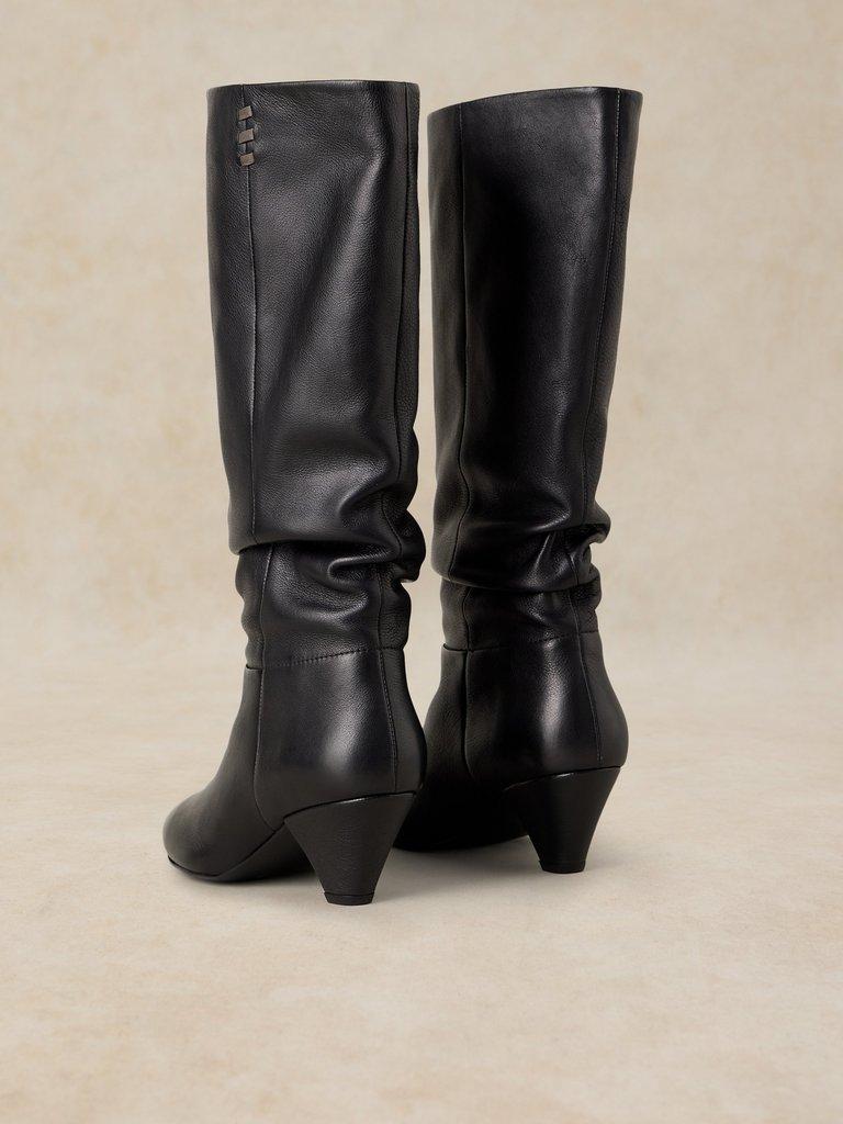 CHRISSIE KNEE HIGH SLOUCH BOOT in PURE BLK - FLAT BACK