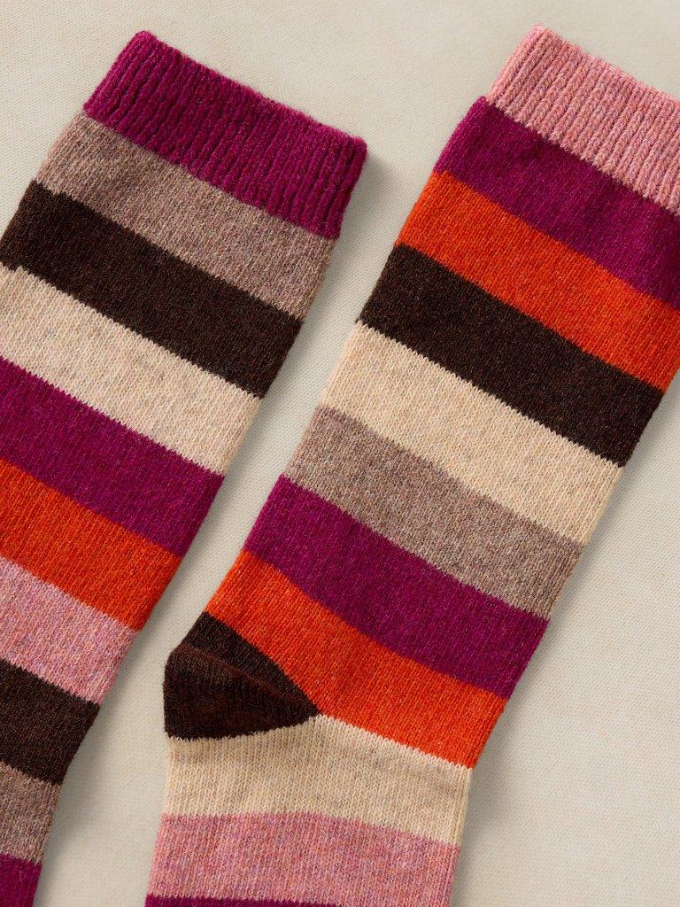 STRIPE COSY SOCK in PINK MLT - FLAT DETAIL