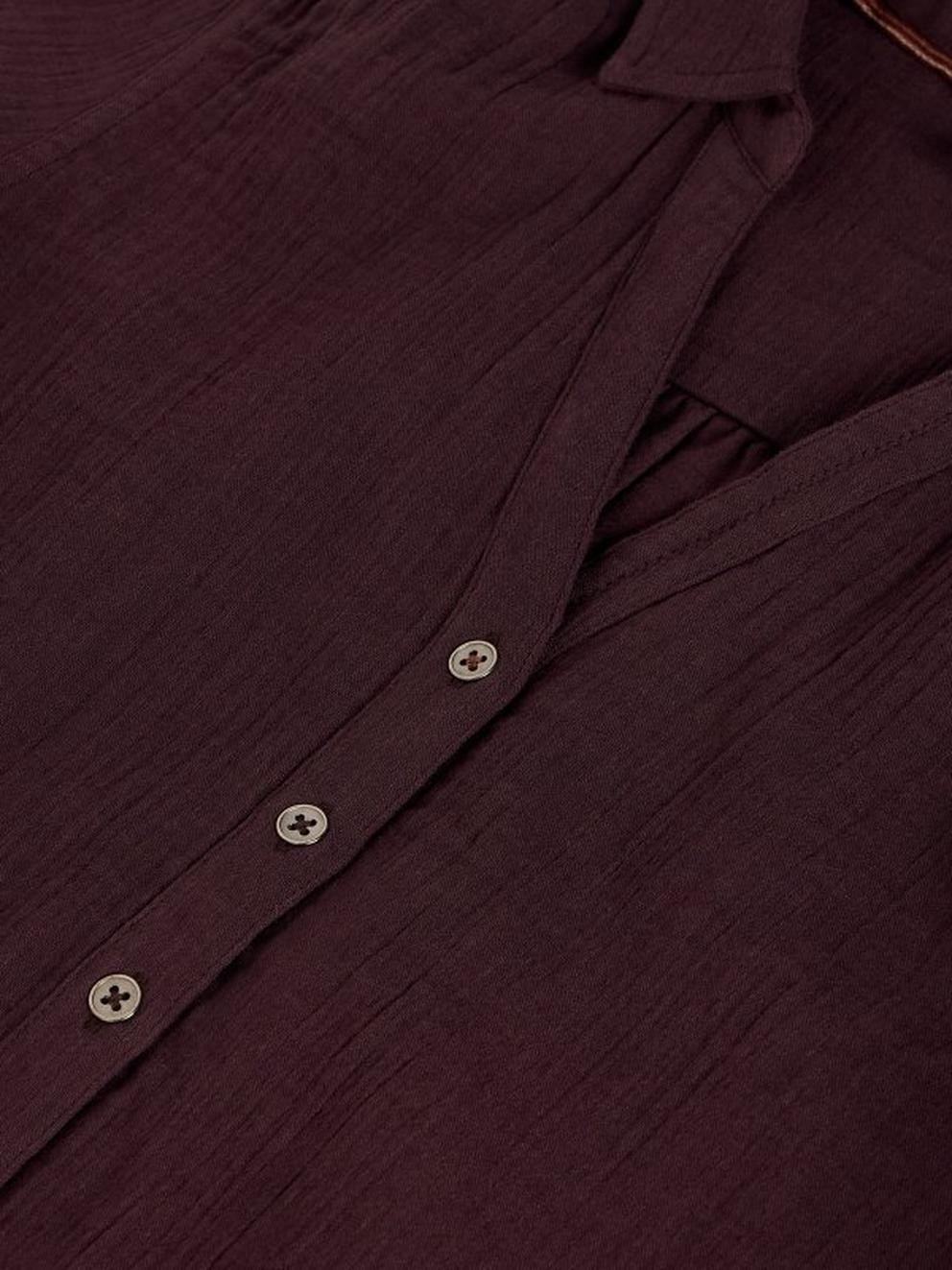ANNIE DOUBLE CLOTH in DK BROWN - FLAT DETAIL
