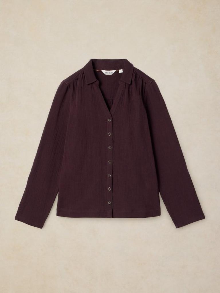 ANNIE DOUBLE CLOTH in DK BROWN - FLAT FRONT