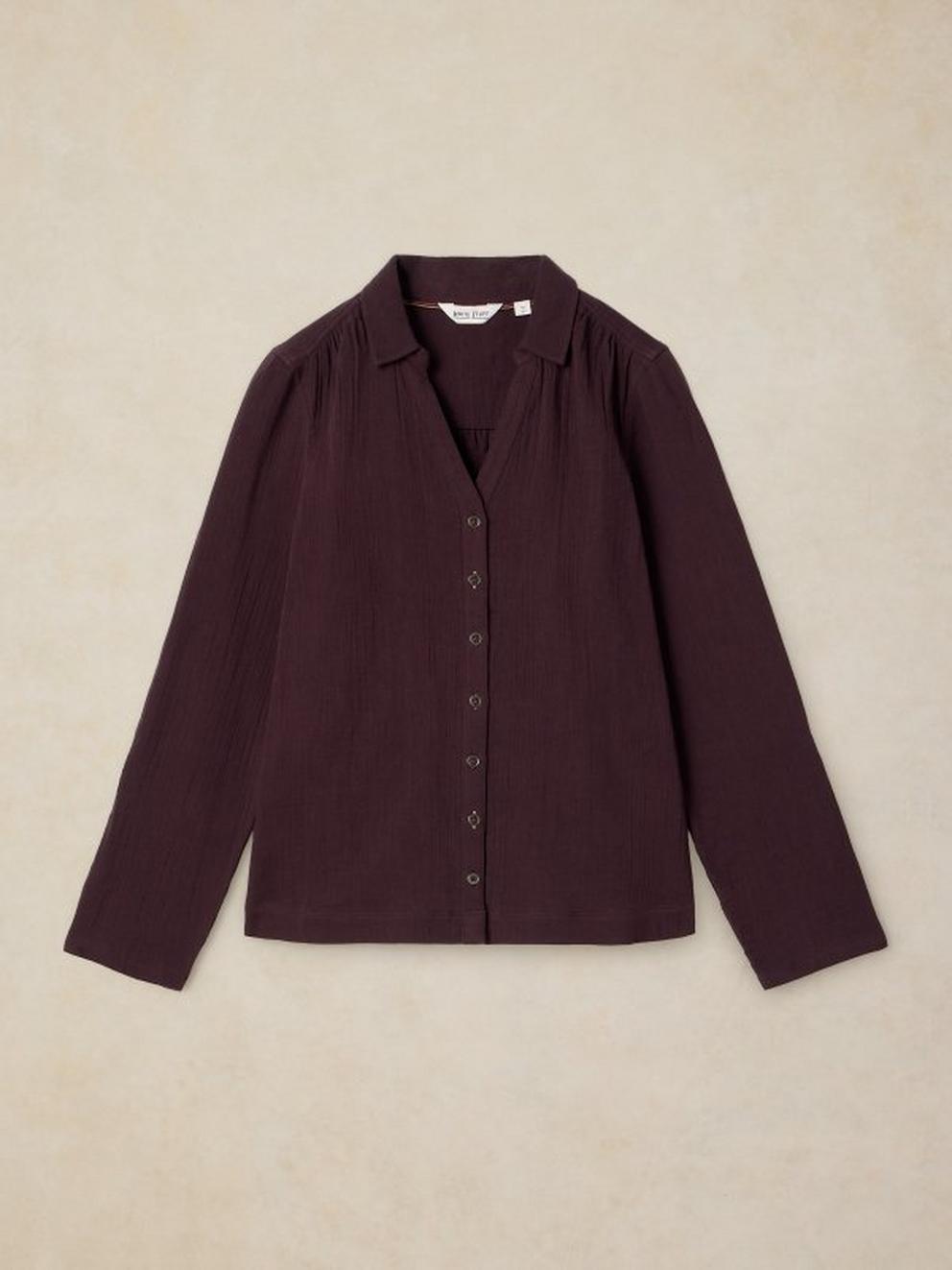 ANNIE DOUBLE CLOTH in DK BROWN - FLAT FRONT
