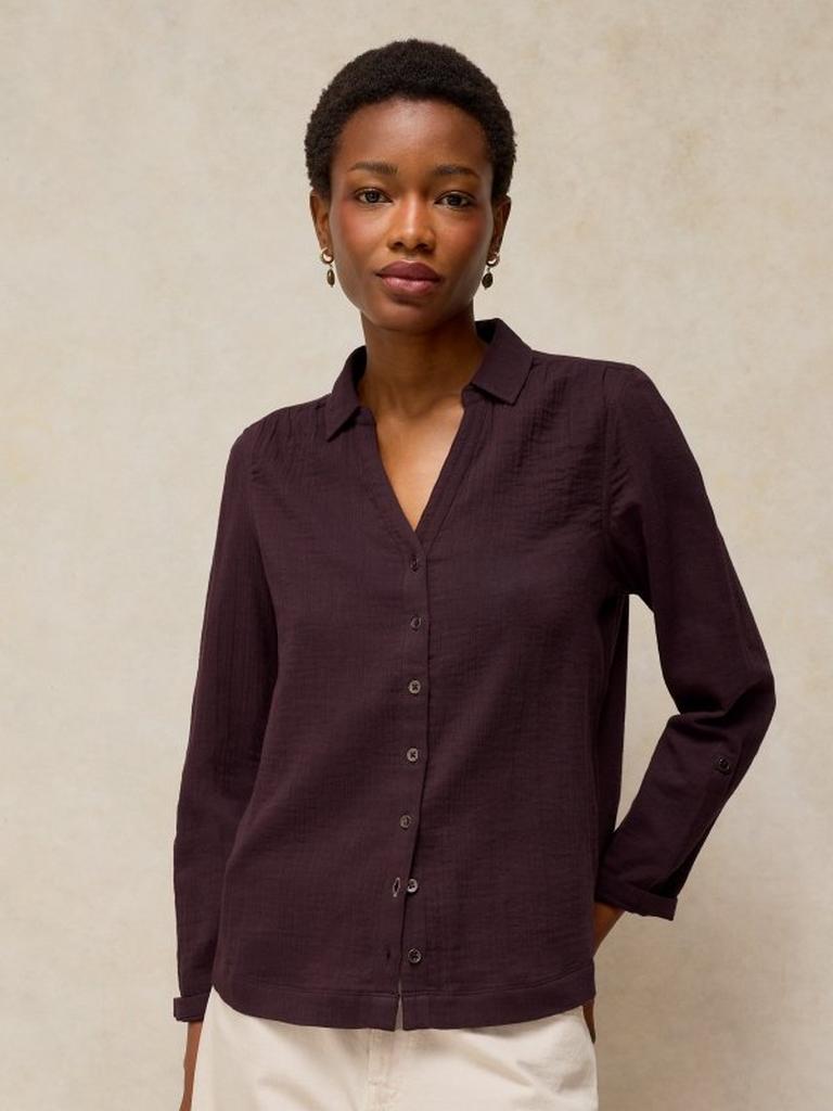 ANNIE DOUBLE CLOTH in DK BROWN - LIFESTYLE