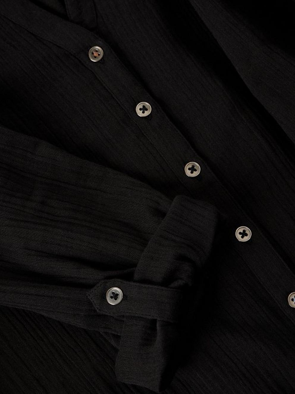 ANNIE DOUBLE CLOTH in PURE BLK - FLAT DETAIL