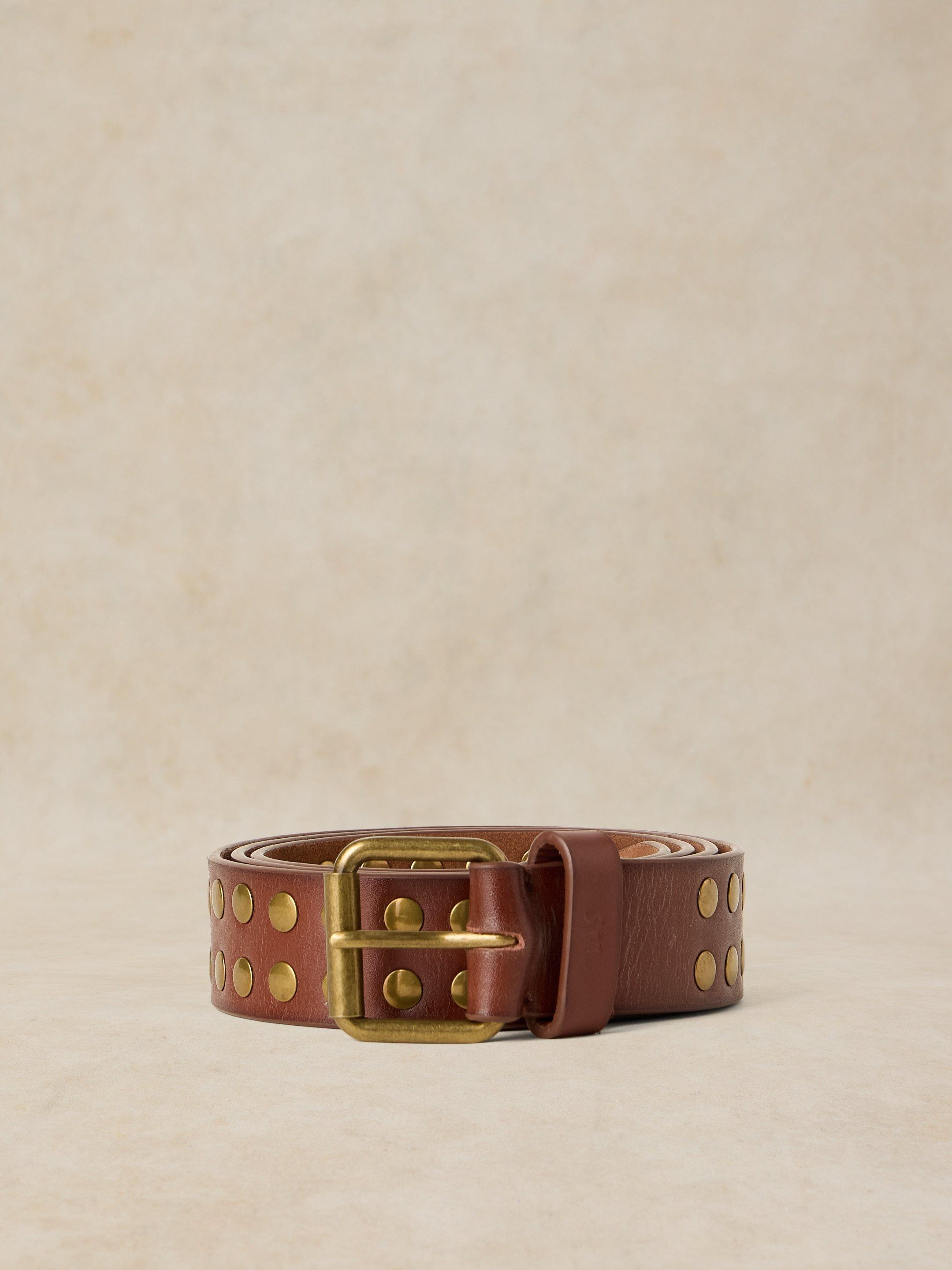 STUDDED LEATHER BELT