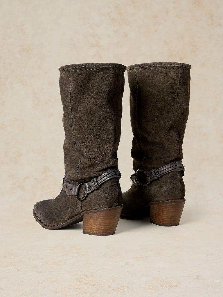 SAVANNAH SLOUCH BOOT in MID GREY - FLAT BACK