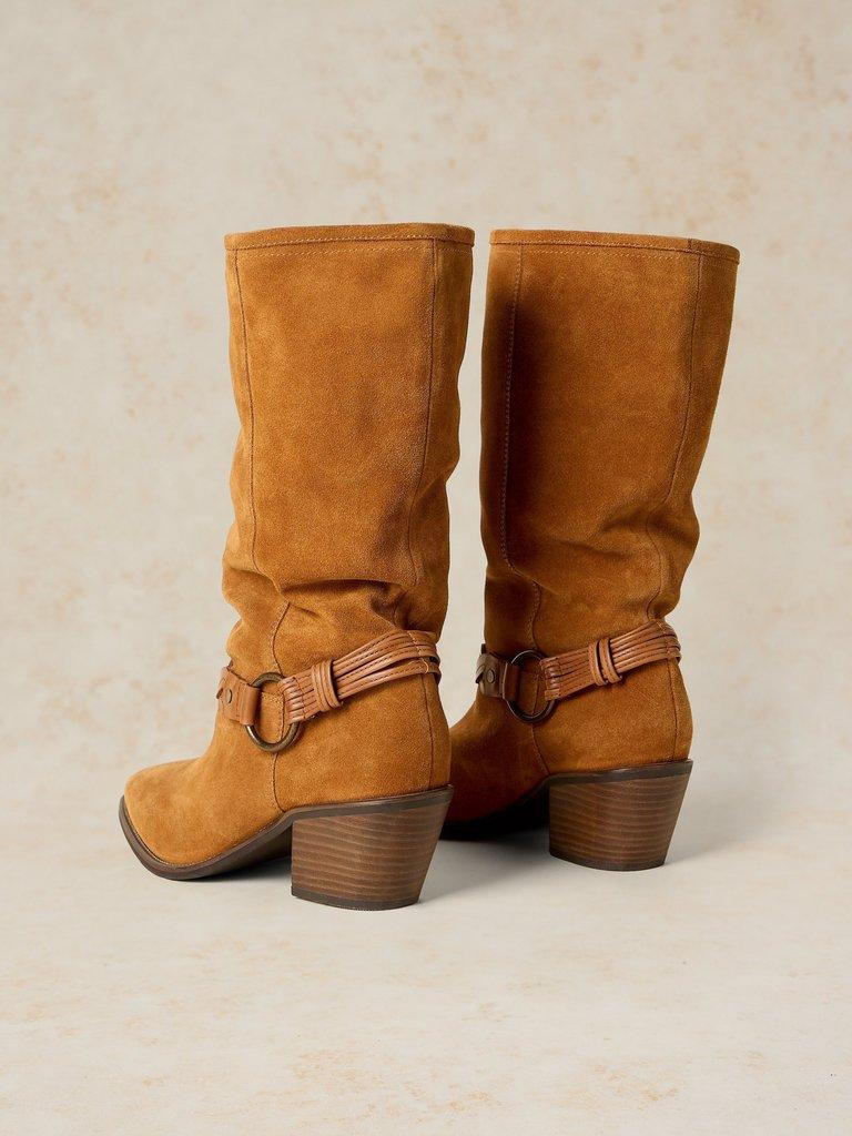 SAVANNAH SLOUCH BOOT in MID TAN - FLAT BACK