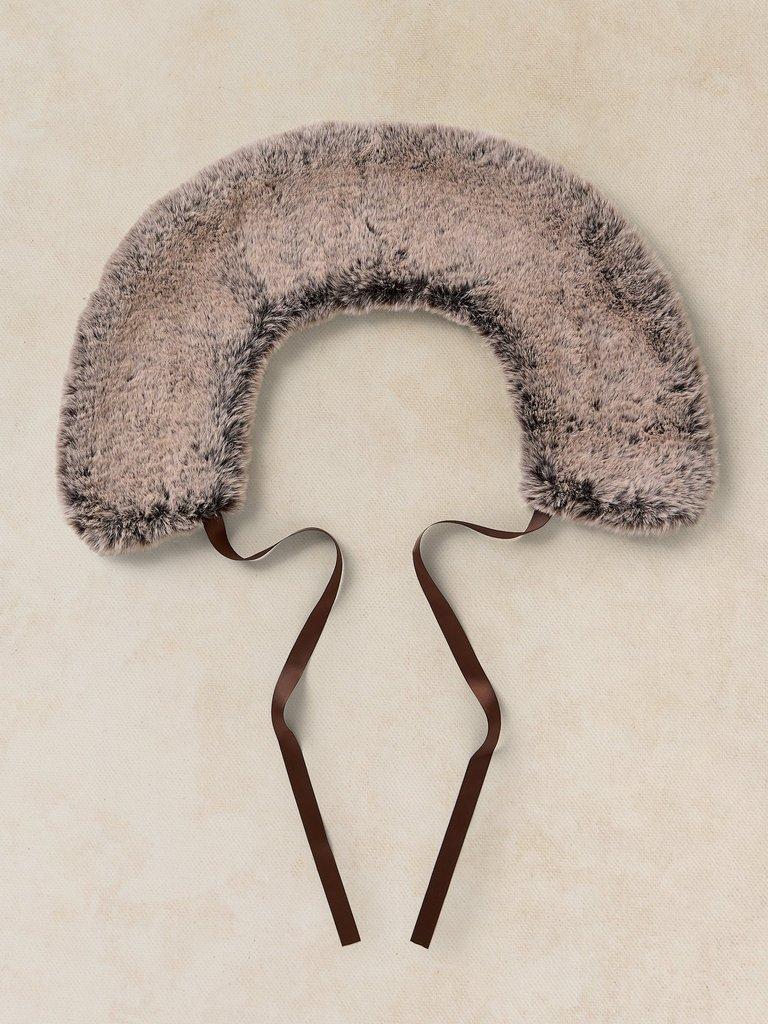 FAUX FUR COLLAR  in BROWN MLT - FLAT BACK