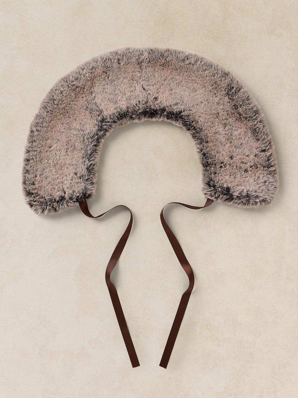 FAUX FUR COLLAR  in BROWN MLT - FLAT BACK