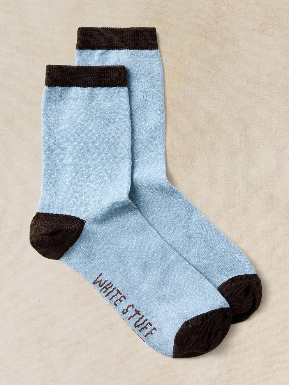 LUREX ANKLE SOCK in LIGHT BLUE | White Stuff