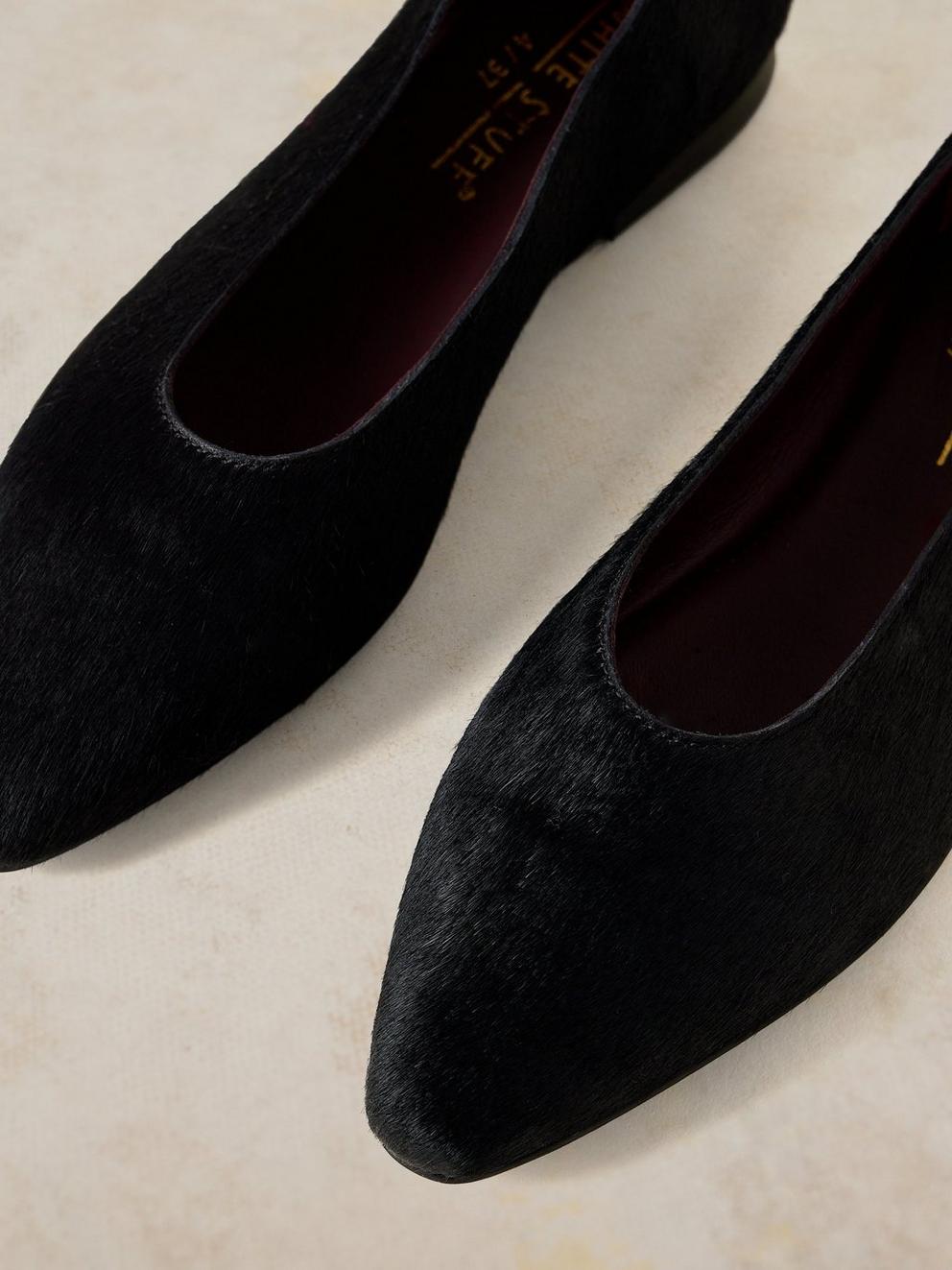 POINTED BALLERINA in BLK MLT - FLAT DETAIL