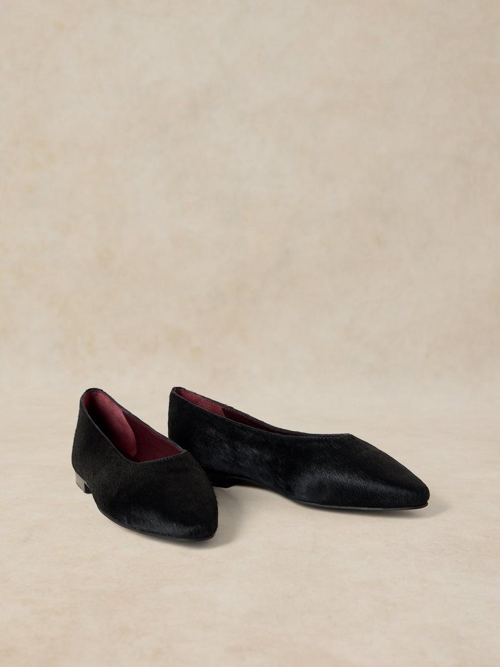 POINTED BALLERINA in BLK MLT - FLAT FRONT
