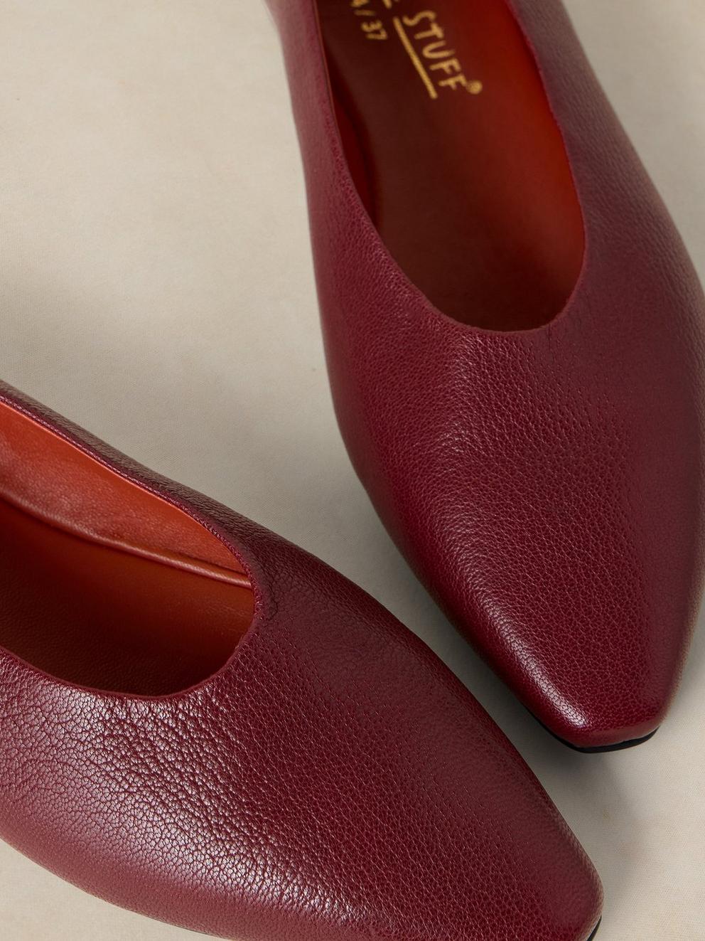 POINTED BALLERINA in DK RED - FLAT DETAIL