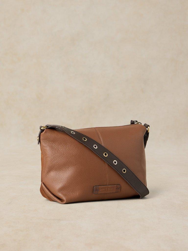 HOLLIE CROSSBODY BAG in MID TAN - FLAT BACK