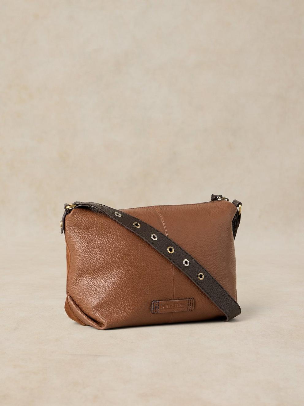 HOLLIE CROSSBODY BAG in MID TAN - FLAT BACK