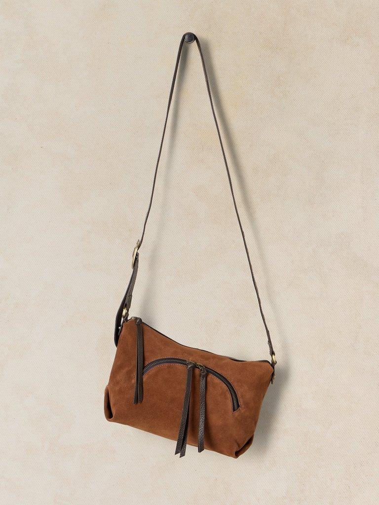 HOLLIE CROSSBODY BAG in MID TAN - FLAT FRONT