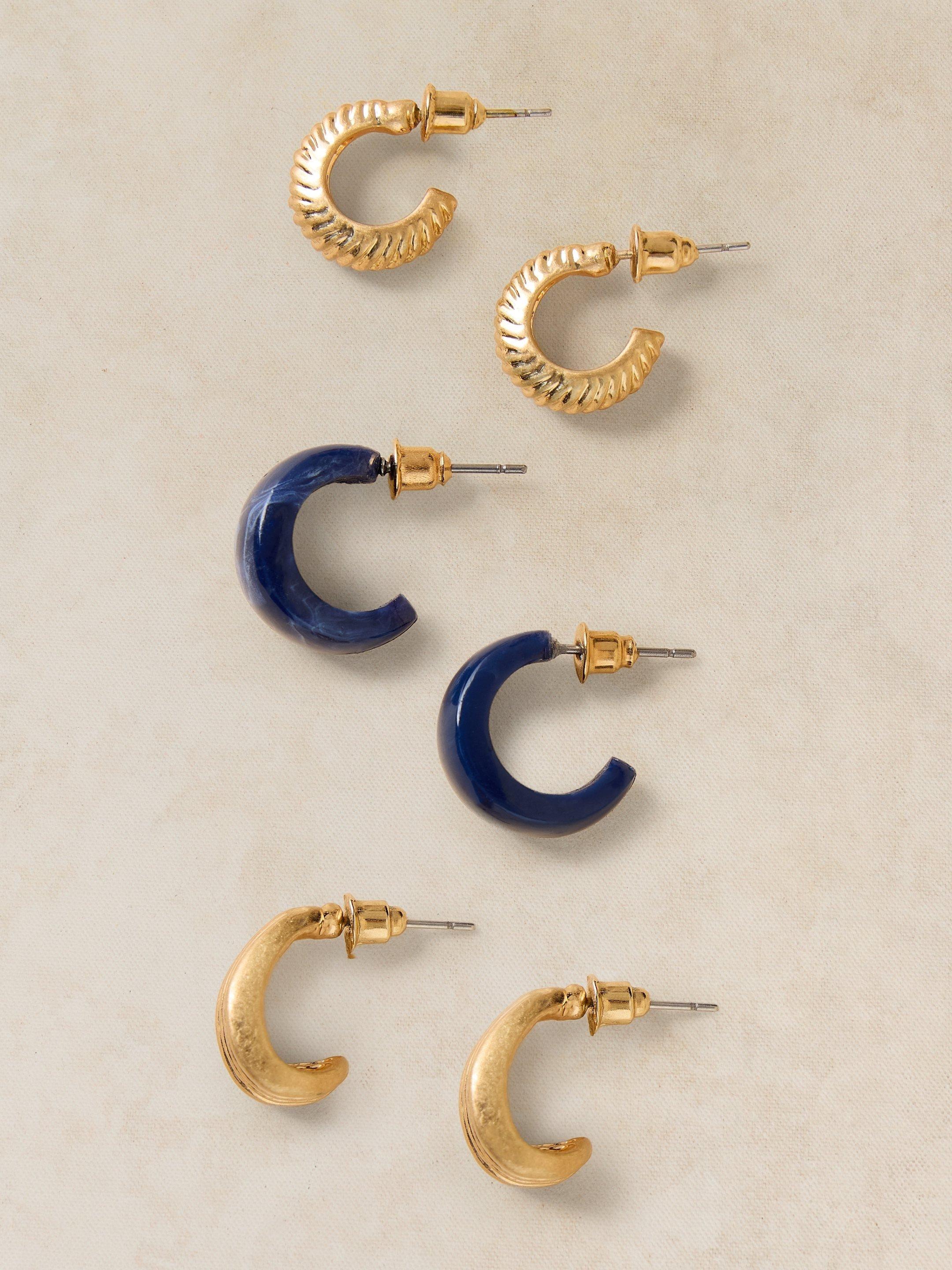 3PK HOOP EARRINGS