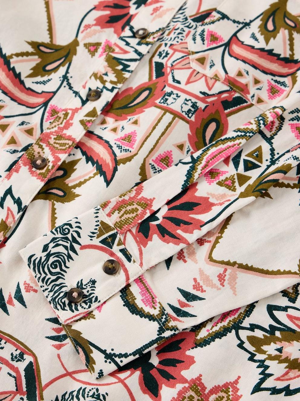 LIBBY PRINTED SHIRT in IVORY PR - FLAT DETAIL