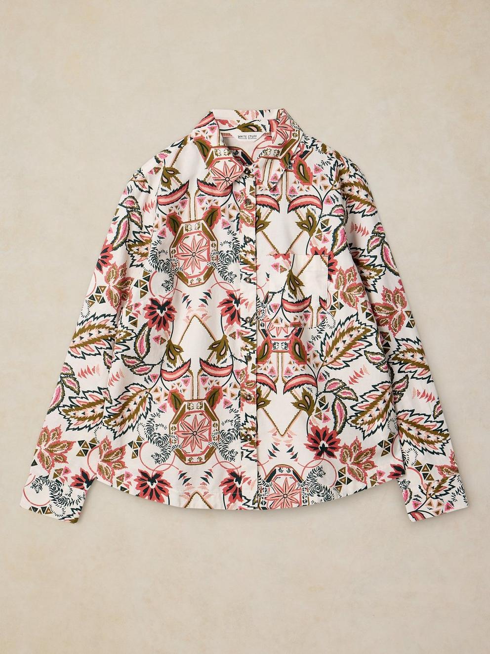 LIBBY PRINTED SHIRT in IVORY PR - FLAT FRONT