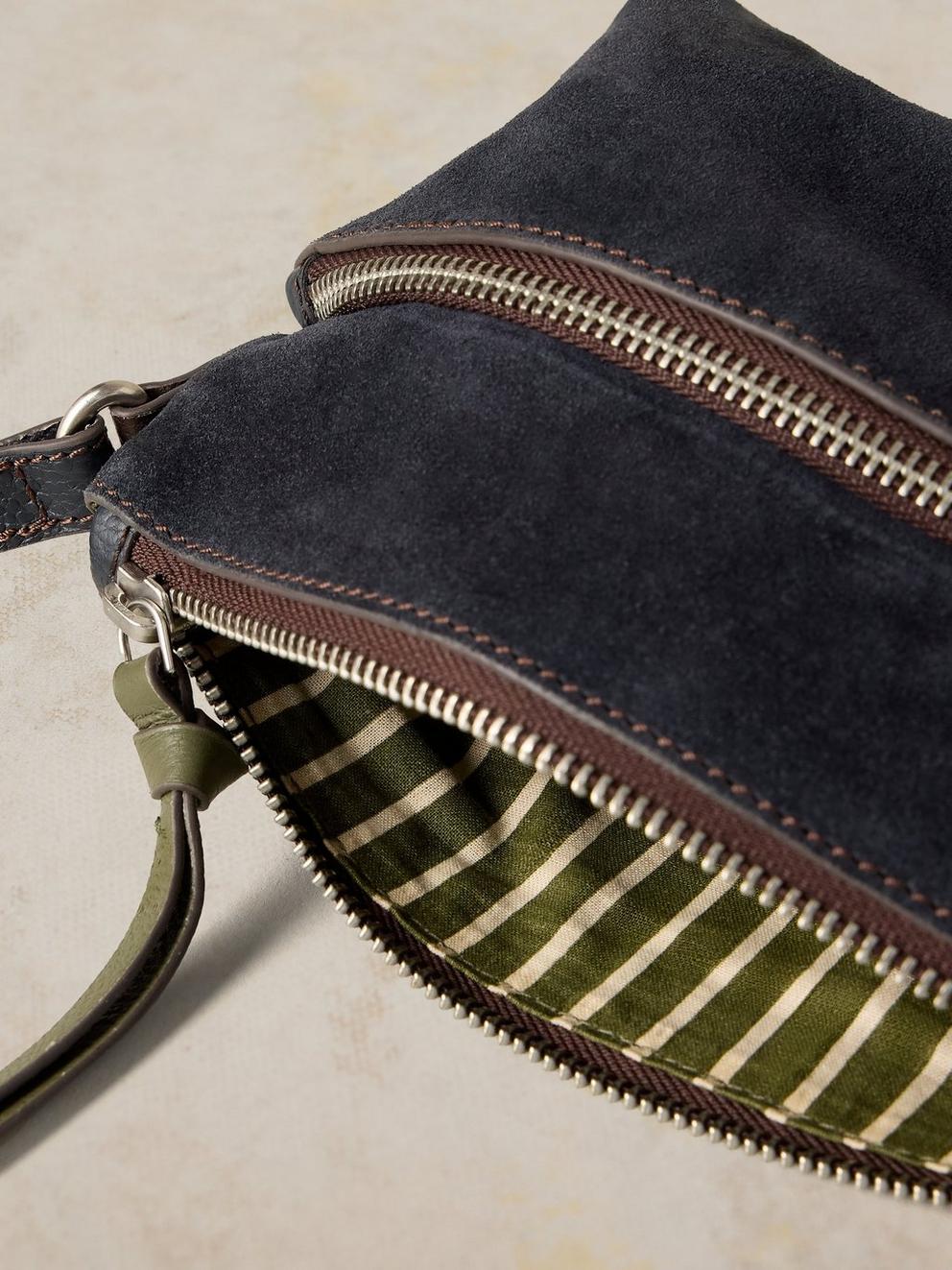 HOLLIE MINI CROSSBODY BAG in DARK NAVY - FLAT DETAIL