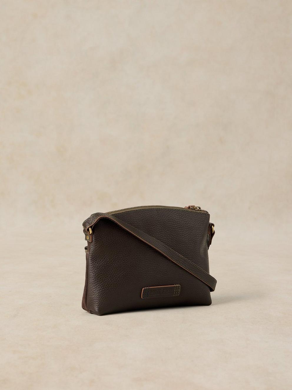 HOLLIE MINI CROSSBODY BAG in DK BROWN - FLAT BACK