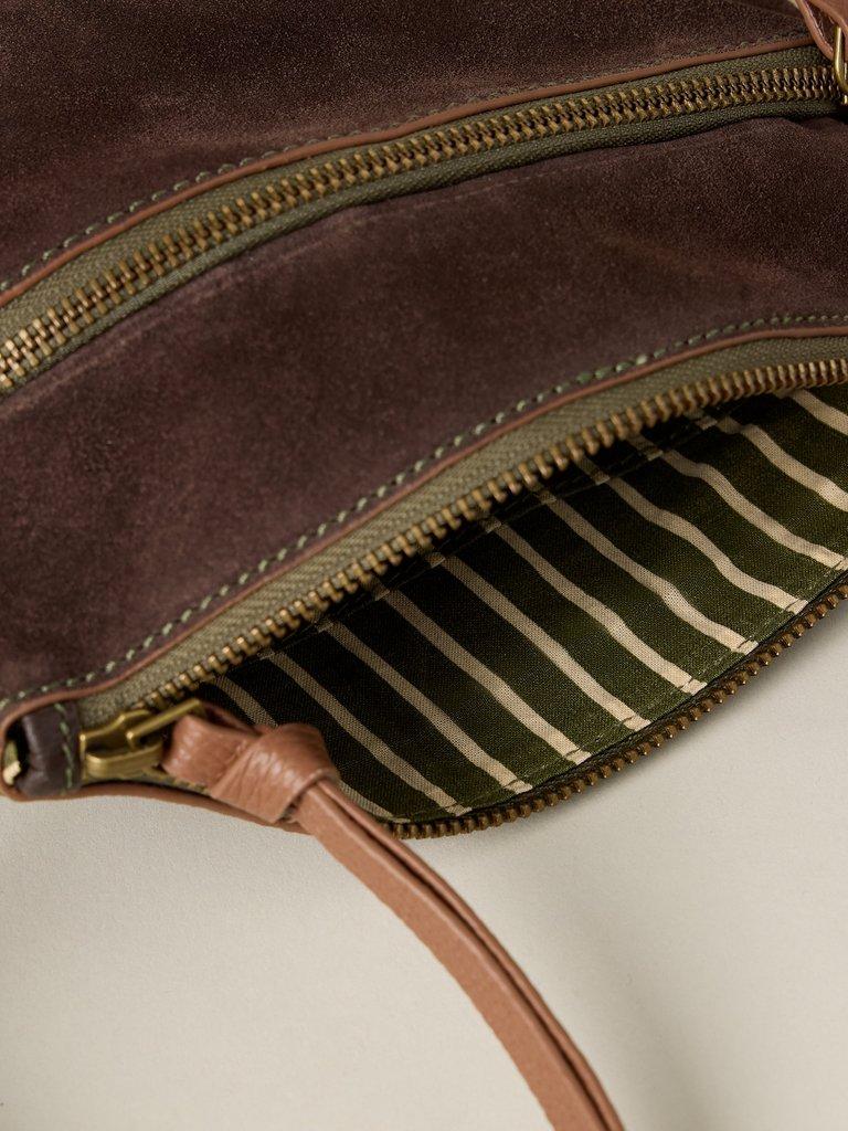 HOLLIE MINI CROSSBODY BAG in DK BROWN - FLAT DETAIL