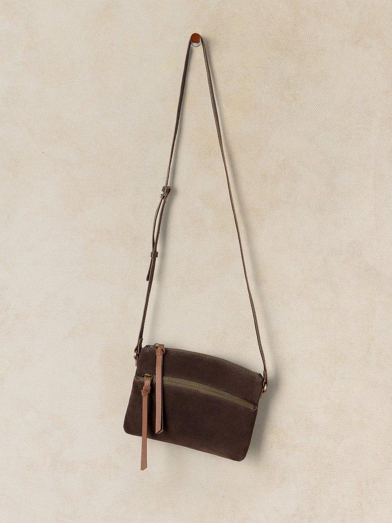 HOLLIE MINI CROSSBODY BAG in DK BROWN - FLAT FRONT
