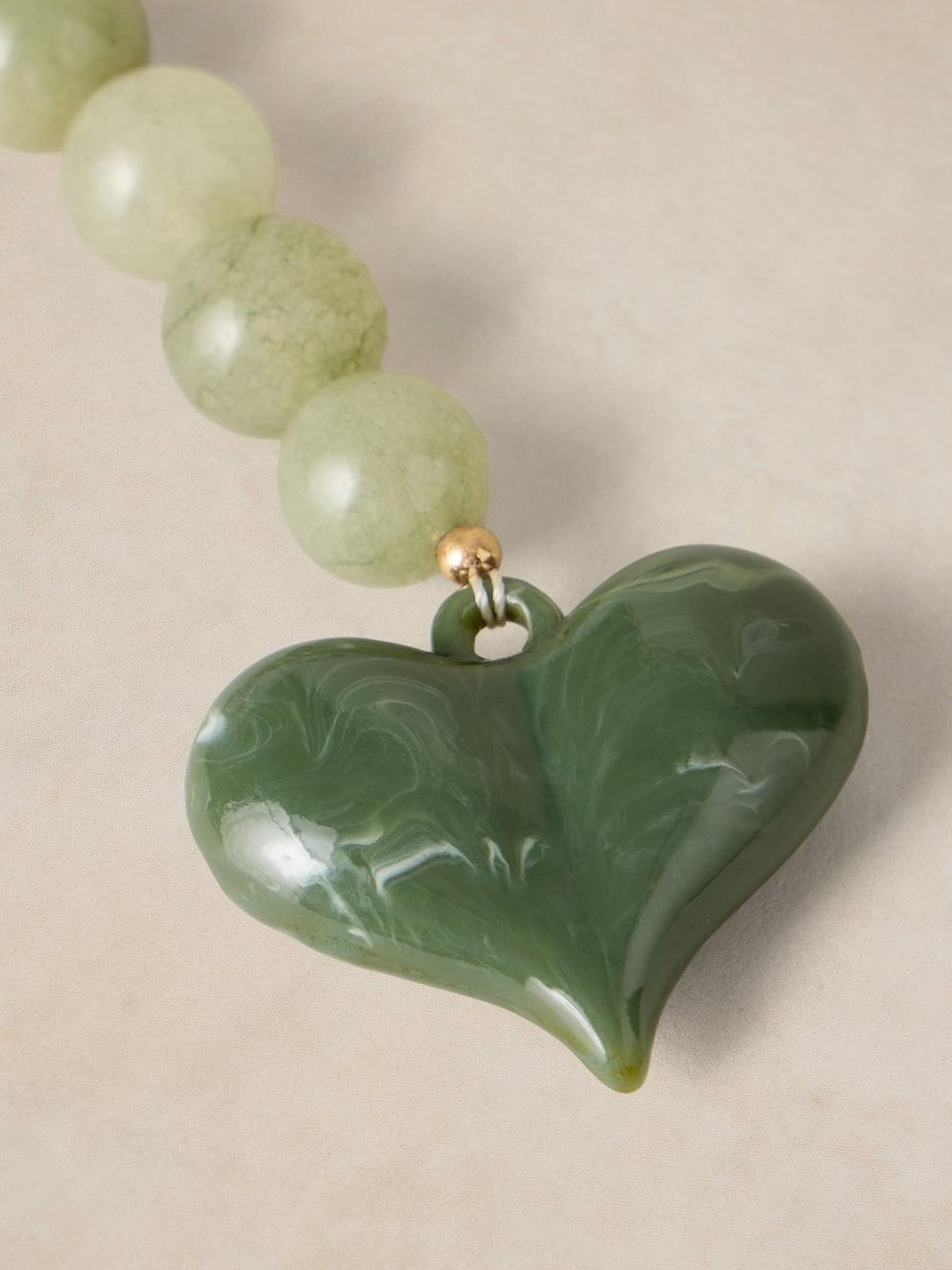 HEART BAG CHARM in LGT GREEN - FLAT DETAIL