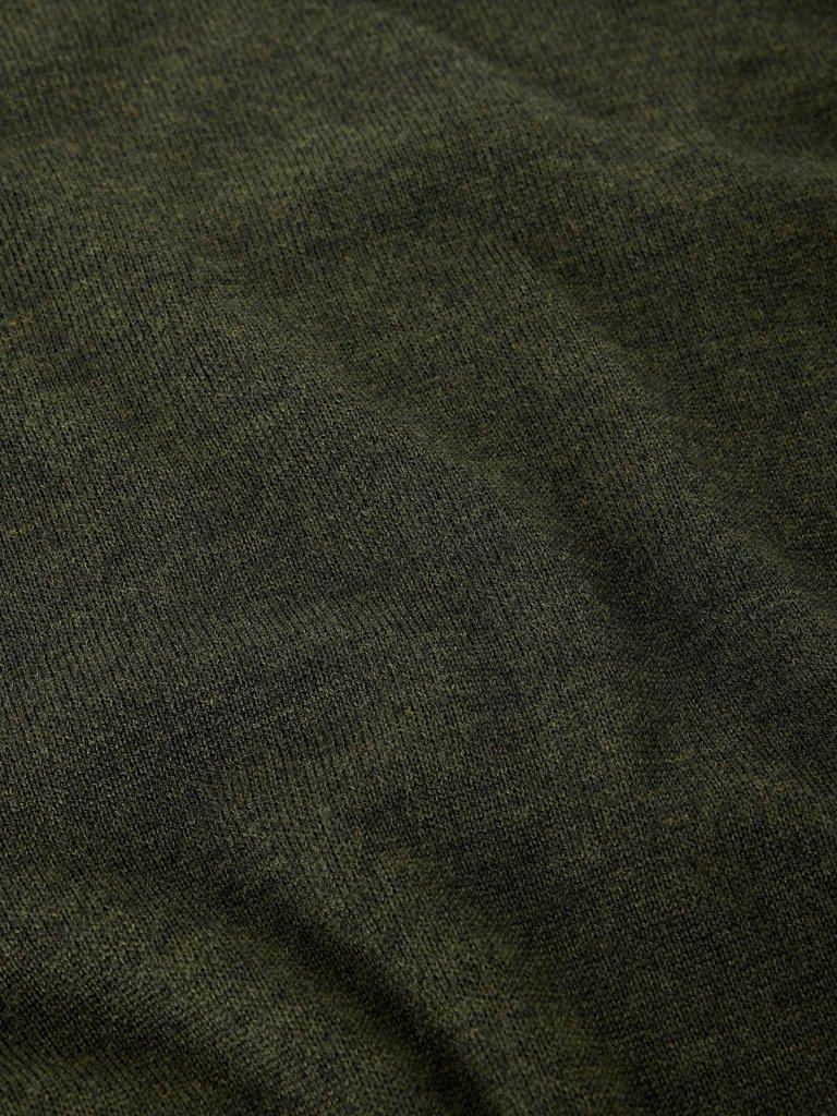 CONWAY MERINO CREW JUMPER in KHAKI GRN - FLAT DETAIL