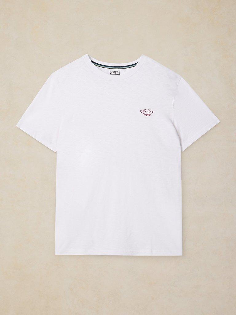 Abersoch Fathers Day Tee in BRIL WHITE - FLAT FRONT