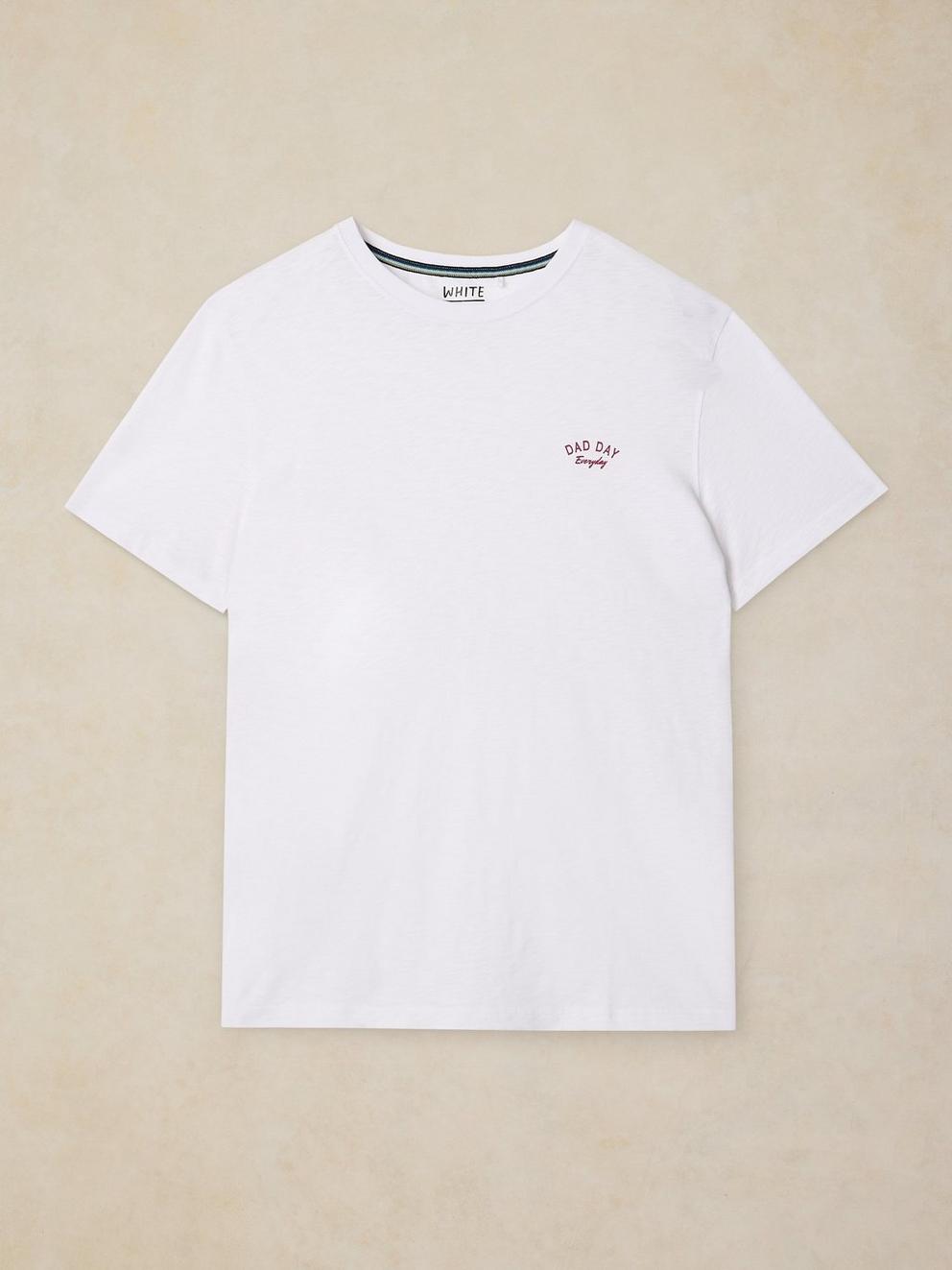 Abersoch Fathers Day Tee in BRIL WHITE - FLAT FRONT