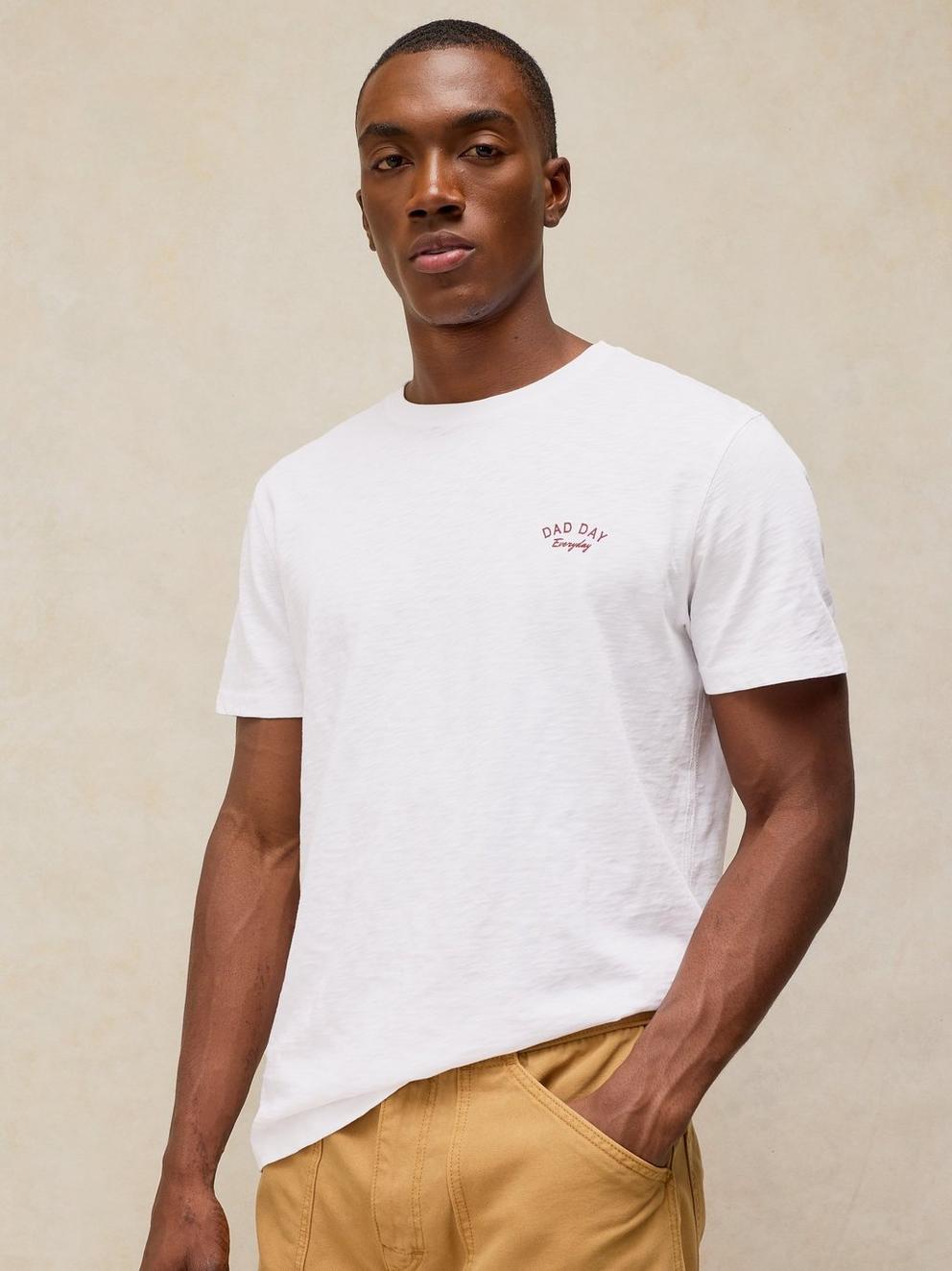 Abersoch Fathers Day Tee in BRIL WHITE - MODEL DETAIL