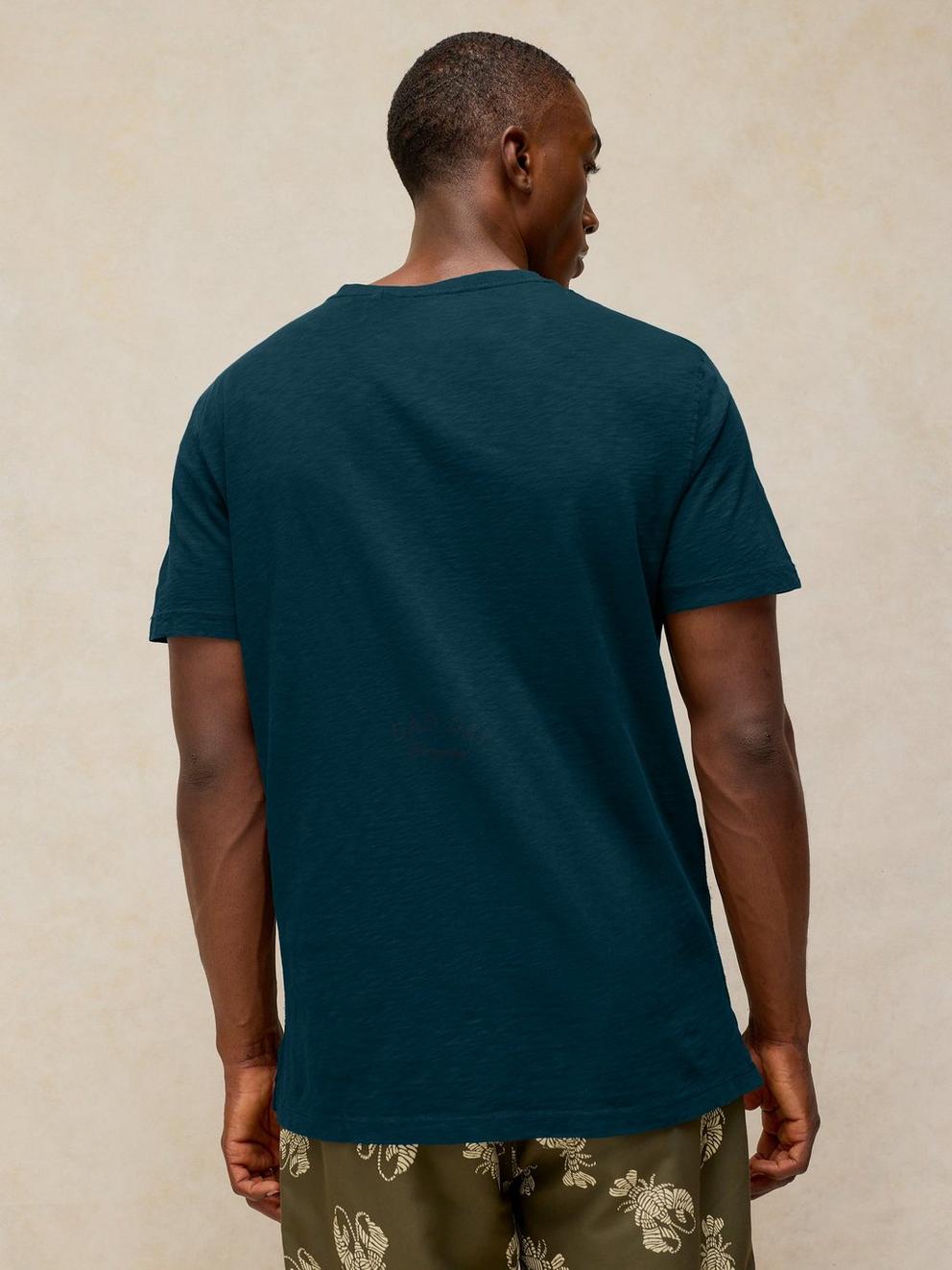 Abersoch Fathers Day Tee in DARK NAVY - MODEL BACK