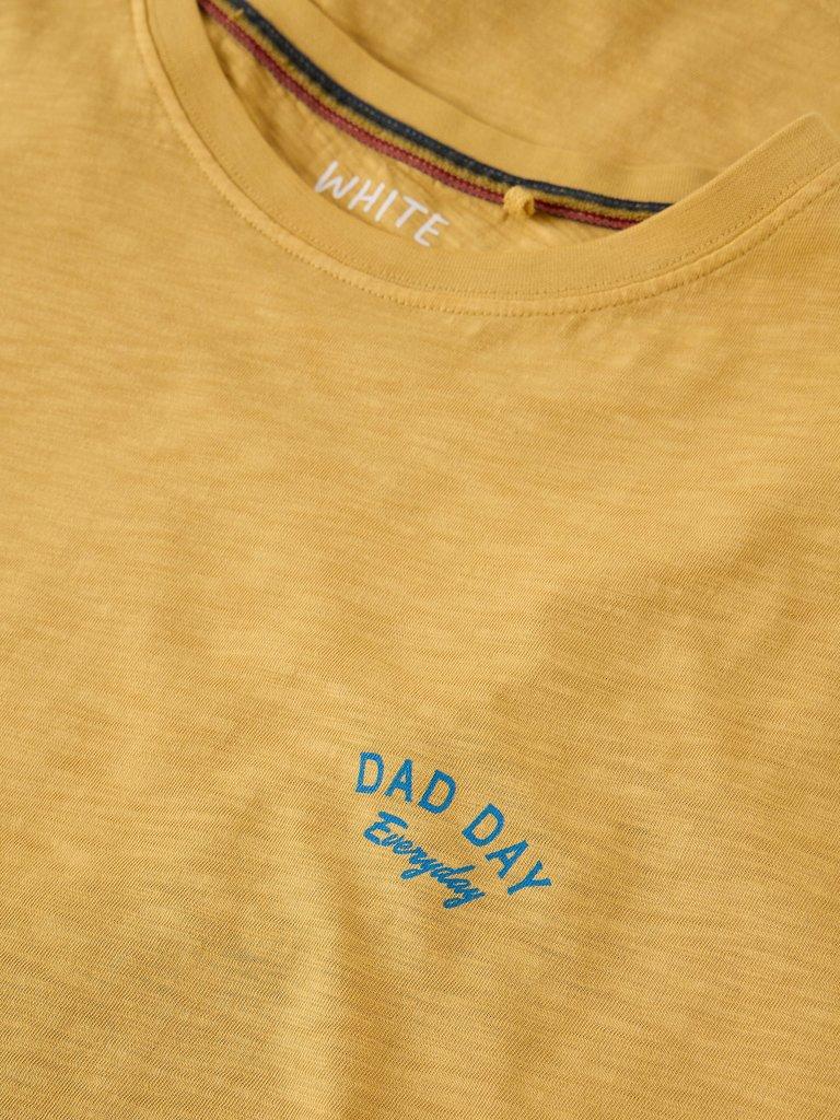 Abersoch Fathers Day Tee in MID YELLOW - FLAT DETAIL