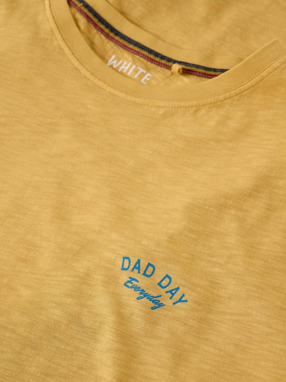 Abersoch Fathers Day Tee in MID YELLOW - FLAT DETAIL