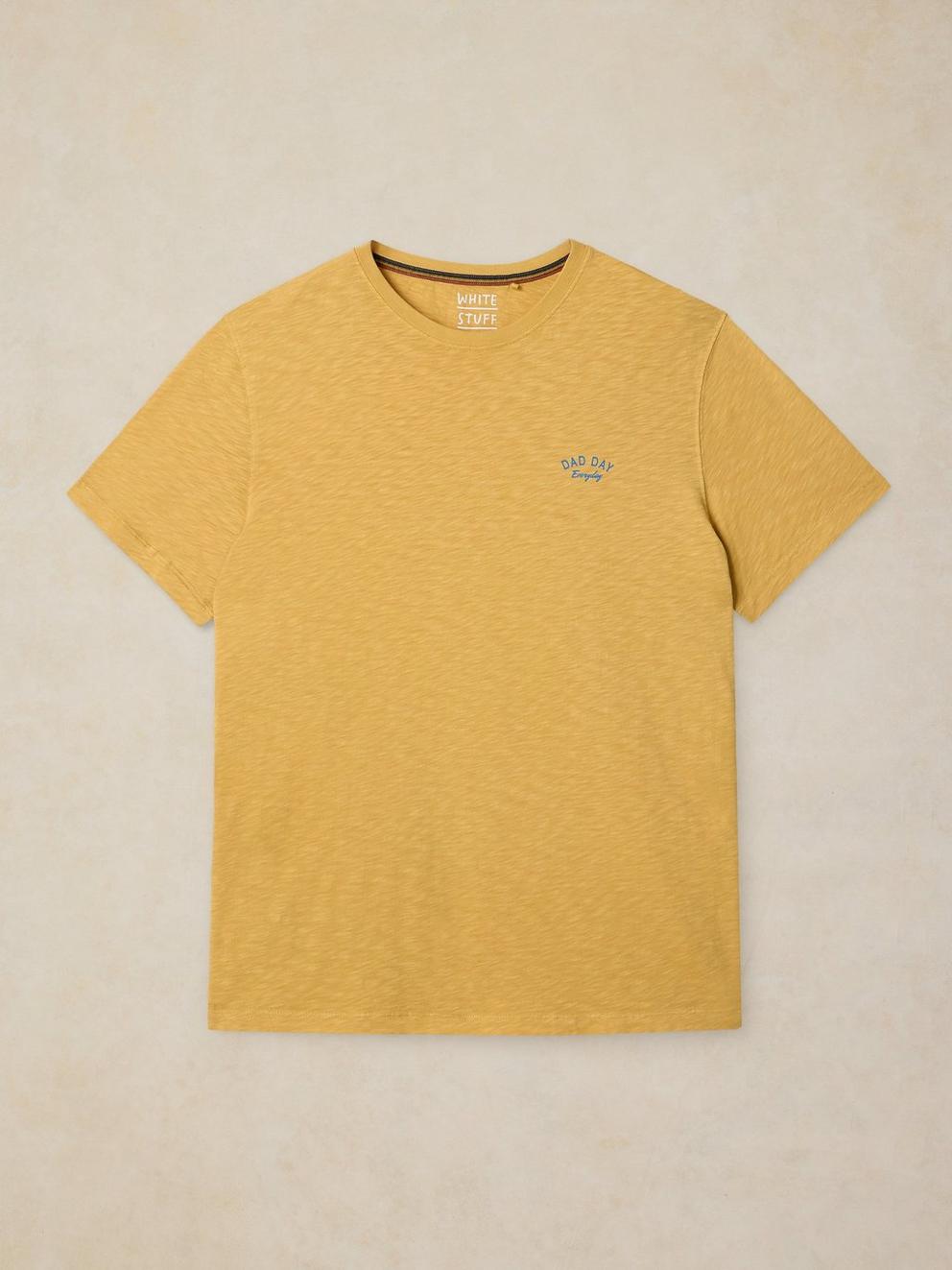 Abersoch Fathers Day Tee in MID YELLOW - FLAT FRONT